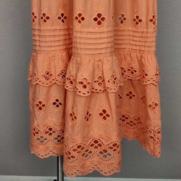Lovers and Friends Dallas Midi 100% Cotton Dress in Peach Size Small Flawed - Picture 15 of 16